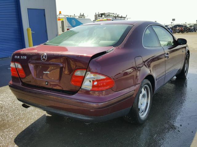 WDBLJ65G2WF025327 - 1998 MERCEDES-BENZ CLK 320 MAROON photo 4