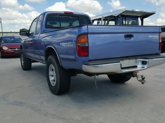 5TEWN72N7YZ693366 - 2000 TOYOTA TACOMA XTR BLUE photo 3