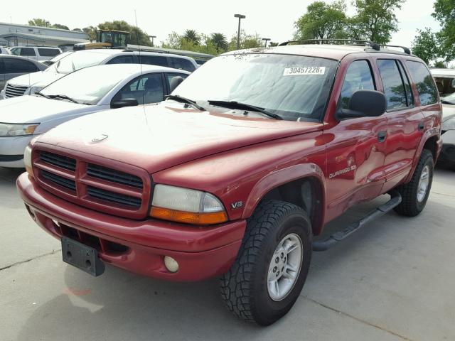 1B4HS28Z4YF118814 - 2000 DODGE DURANGO RED photo 2