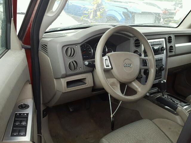 1J4RG4GK4AC109962 - 2010 JEEP COMMANDER RED photo 9