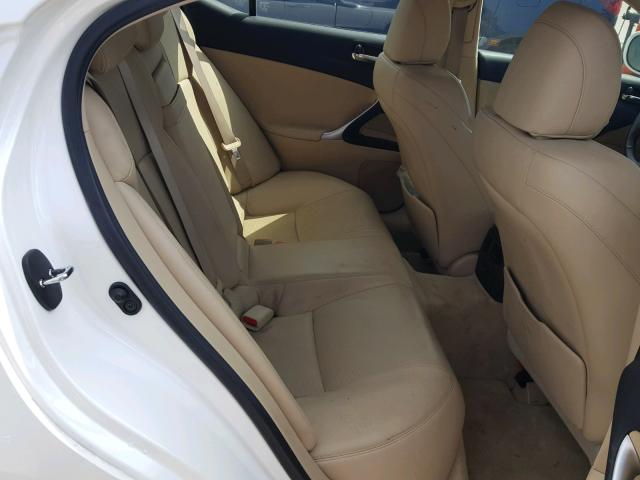 JTHBE262362005672 - 2006 LEXUS IS 350 WHITE photo 6