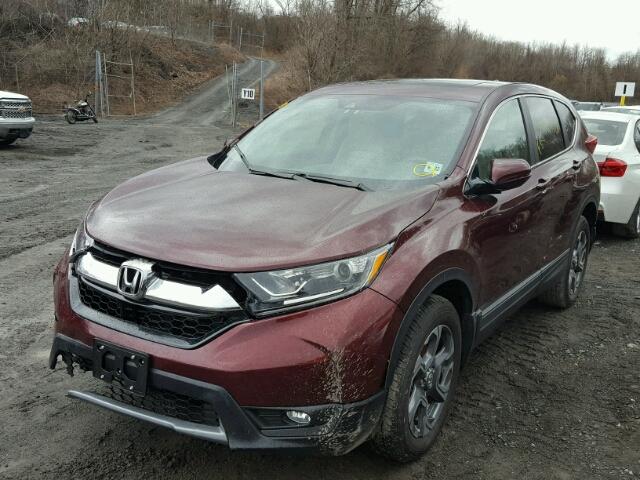 2HKRW2H56HH649284 - 2017 HONDA CR-V EX BURGUNDY photo 2