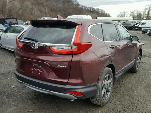 2HKRW2H56HH649284 - 2017 HONDA CR-V EX BURGUNDY photo 4