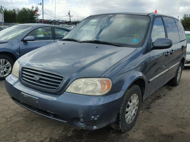 KNDUP131X26241409 - 2002 KIA SEDONA EX BLUE photo 2