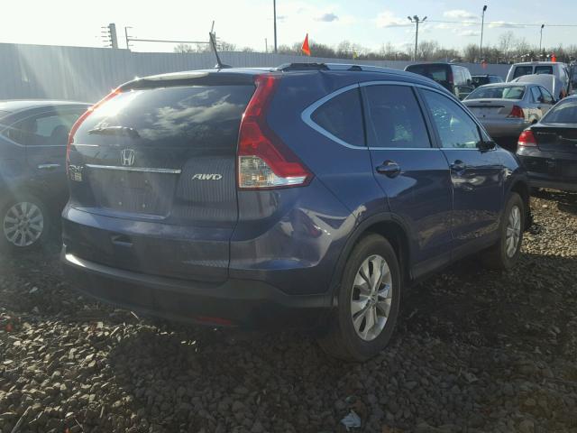 2HKRM4H7XEH646595 - 2014 HONDA CR-V EXL BLUE photo 4