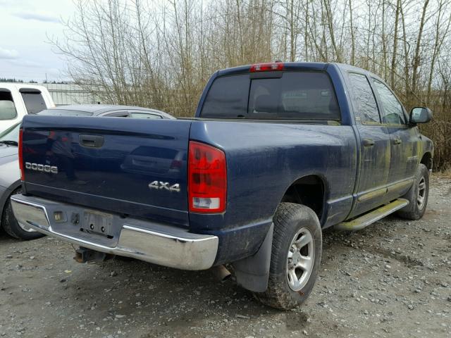 1B7HU18N62J103871 - 2002 DODGE RAM 1500 BLUE photo 4