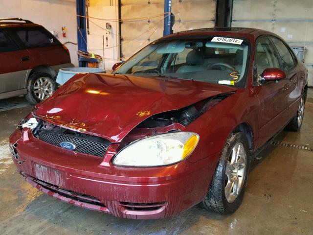 1FAFP56U96A230111 - 2006 FORD TAURUS SEL BURGUNDY photo 2