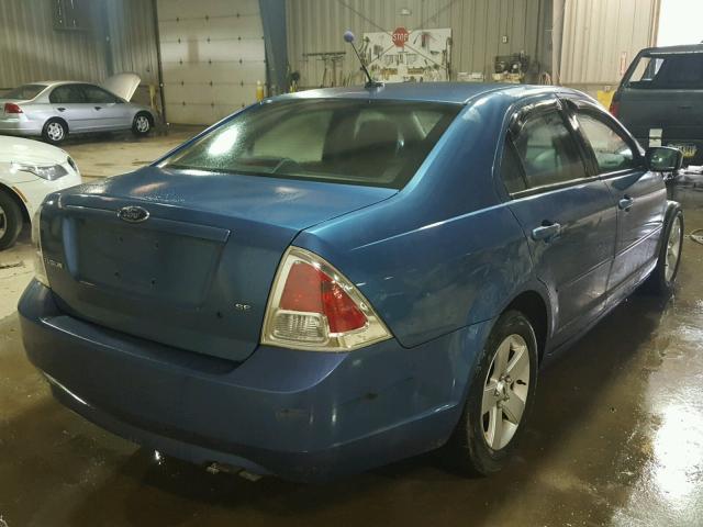 3FAHP07ZX9R193859 - 2009 FORD FUSION SE BLUE photo 4