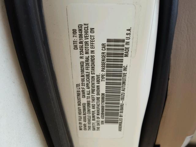 4S3BH686817608838 - 2001 SUBARU LEGACY OUT TWO TONE photo 10