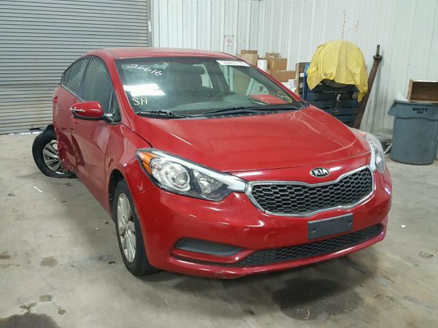 KNAFX4A63E5218117 - 2014 KIA FORTE LX RED photo 1