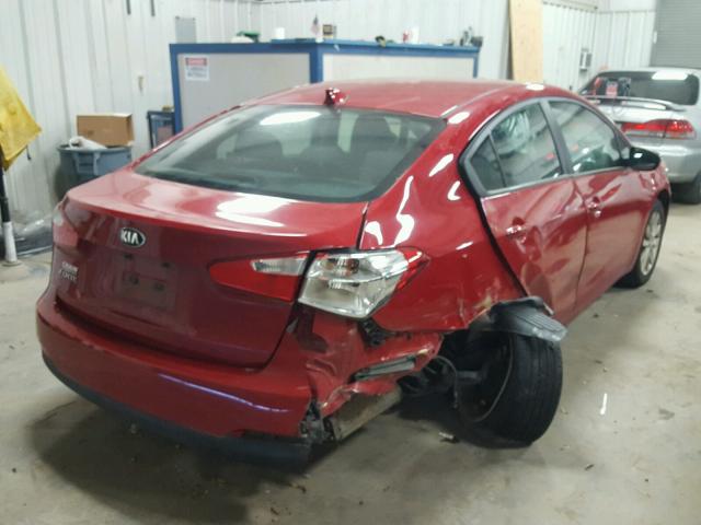 KNAFX4A63E5218117 - 2014 KIA FORTE LX RED photo 4