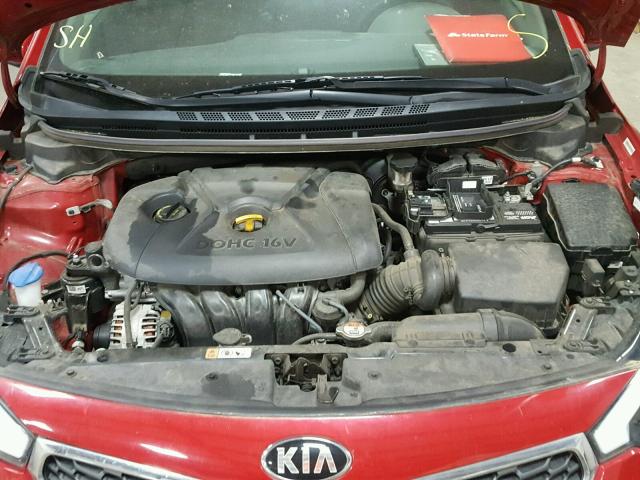 KNAFX4A63E5218117 - 2014 KIA FORTE LX RED photo 7