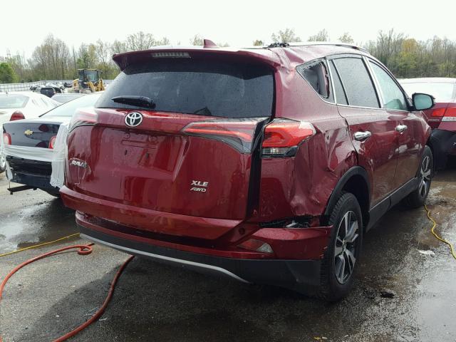 2T3RFREV9JW727665 - 2018 TOYOTA RAV4 ADVEN MAROON photo 4