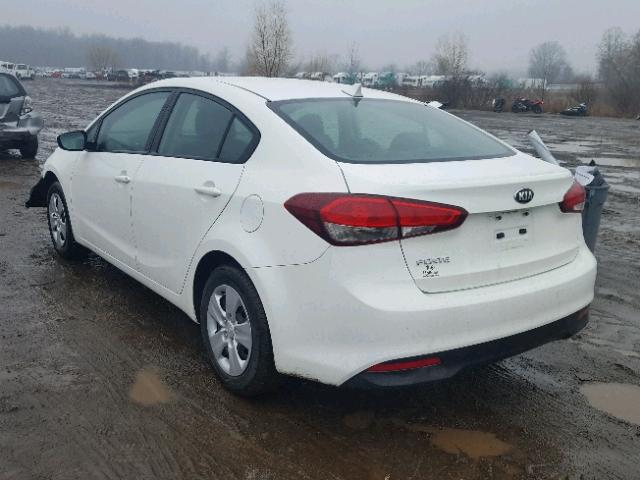 3KPFK4A74HE072216 - 2017 KIA FORTE LX WHITE photo 3