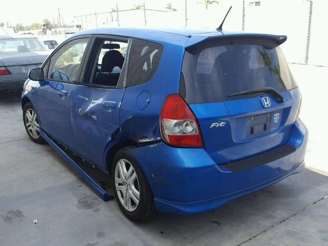 JHMGD37677S040989 - 2007 HONDA FIT S ლურჯი ფოტო 3