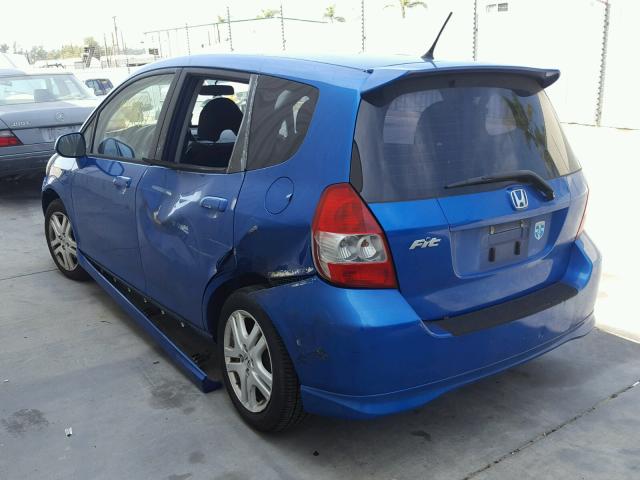 JHMGD37677S040989 - 2007 HONDA FIT S BLUE photo 3