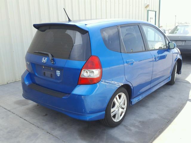 JHMGD37677S040989 - 2007 HONDA FIT S BLUE photo 4