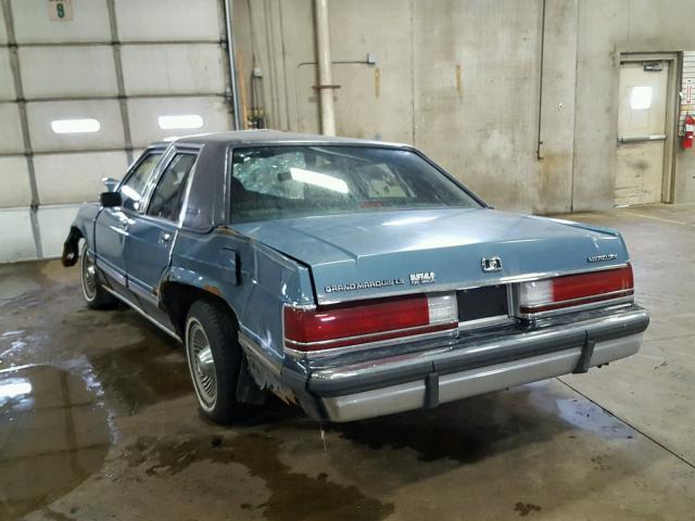 2MEBM75F9JX695731 - 1988 MERCURY GRAND MARQ BLUE photo 3