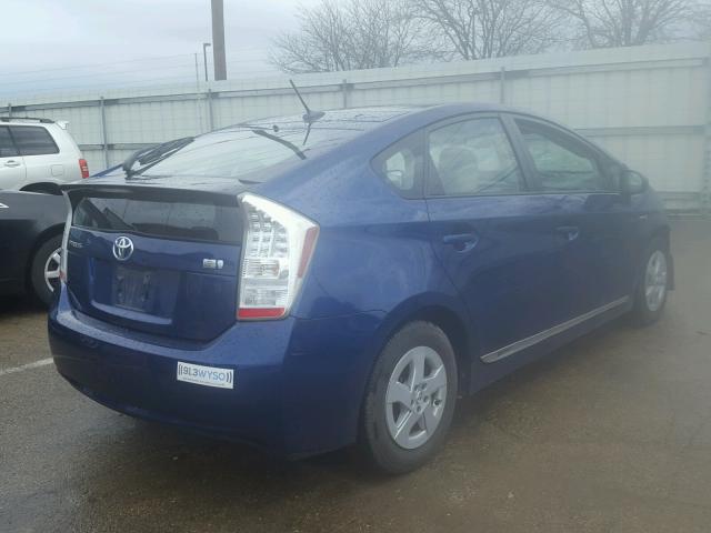 JTDKN3DU1B0309293 - 2011 TOYOTA PRIUS BLUE photo 4