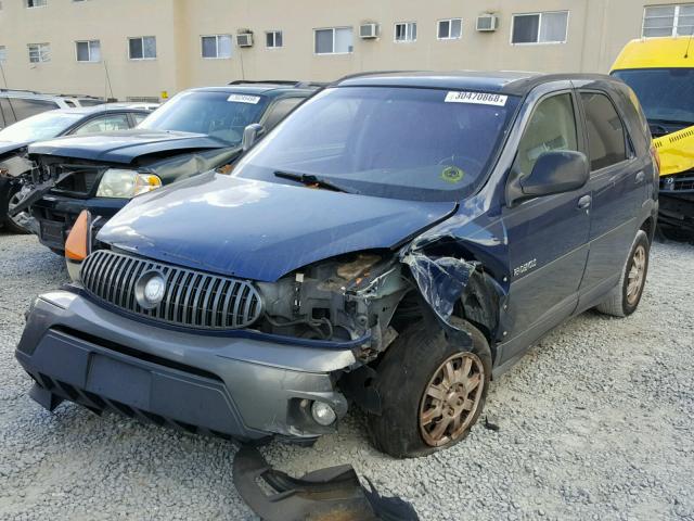 3G5DA03E12S593747 - 2002 BUICK RENDEZVOUS BLUE photo 2