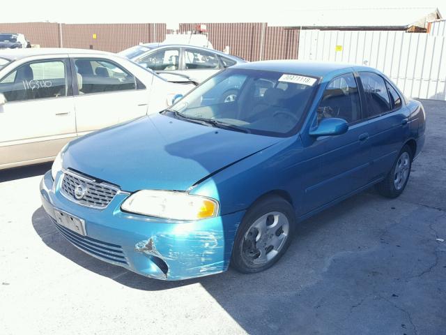 3N1CB51D73L778392 - 2003 NISSAN SENTRA XE BLUE photo 2