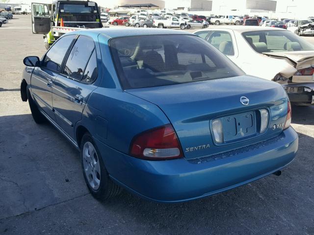 3N1CB51D73L778392 - 2003 NISSAN SENTRA XE BLUE photo 3