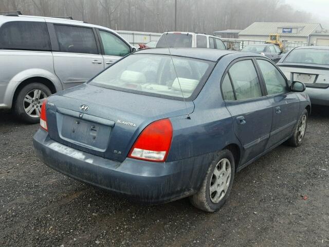 KMHDN45D02U364402 - 2002 HYUNDAI ELANTRA GL BLUE photo 4