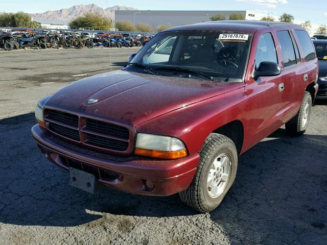 1B4HR38N52F165842 - 2002 DODGE DURANGO SP MAROON photo 2