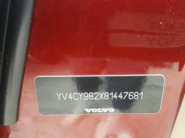 YV4CY982X81447681 - 2008 VOLVO XC90 3.2 RED photo 10