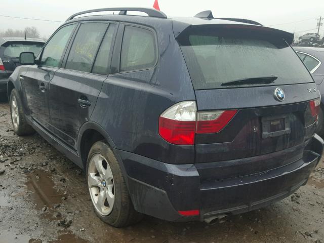 WBXPC93408WJ15914 - 2008 BMW X3 3.0SI BLUE photo 3