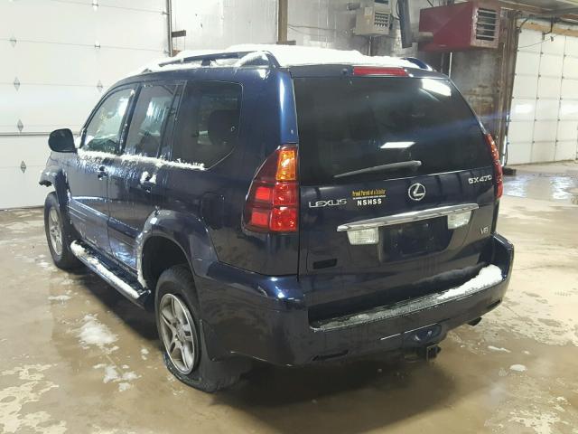 JTJBT20X960123536 - 2006 LEXUS GX 470 BLUE photo 3