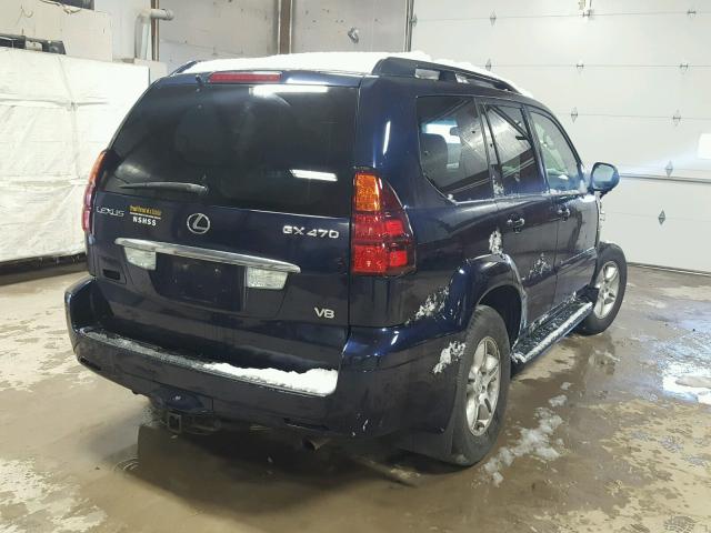 JTJBT20X960123536 - 2006 LEXUS GX 470 BLUE photo 4