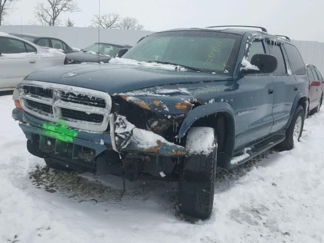 1B4HS28N4YF192733 - 2000 DODGE DURANGO TEAL photo 2