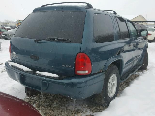 1B4HS28N4YF192733 - 2000 DODGE DURANGO TEAL photo 4