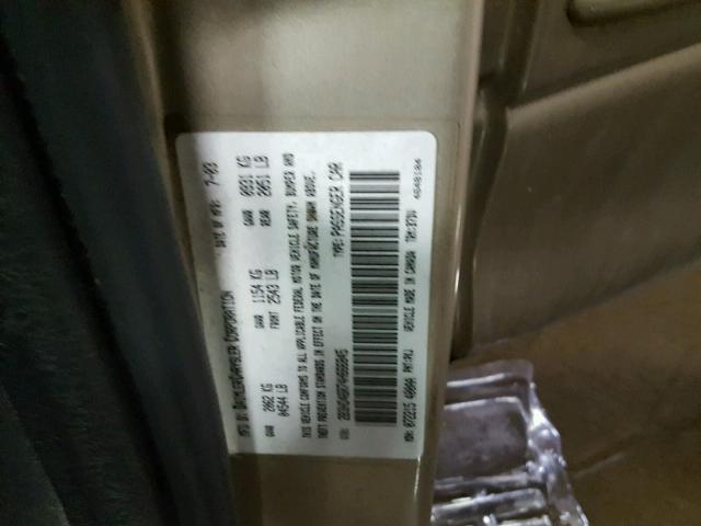 2B3HD46R74H666845 - 2004 DODGE INTREPID S თაფლისფერი ფოტო 10