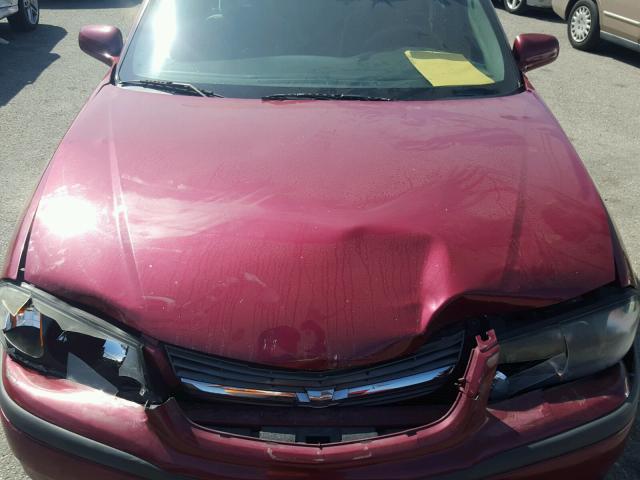 2G1WF52E859338766 - 2005 CHEVROLET IMPALA RED photo 7