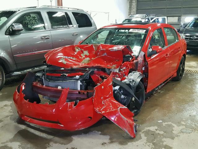 1G1AT58H197260116 - 2009 CHEVROLET COBALT LT RED photo 2