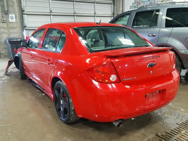 1G1AT58H197260116 - 2009 CHEVROLET COBALT LT RED photo 3