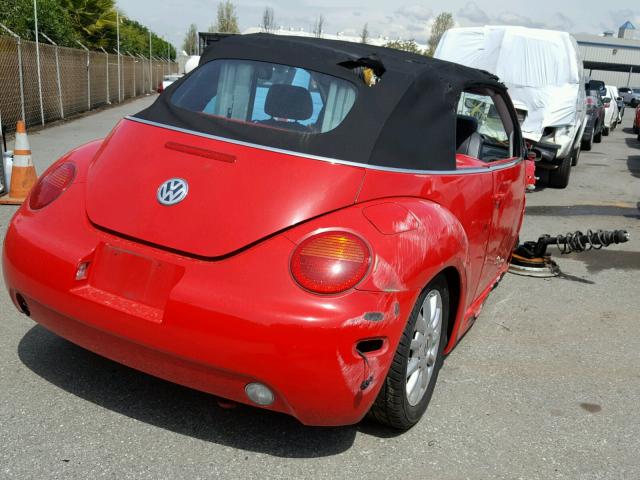 3VWCM31YX4M322829 - 2004 VOLKSWAGEN NEW BEETLE 红色 照片 4