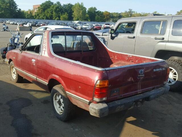 JF3AU53BXGE502799 - 1986 SUBARU BRAT GL RED photo 3