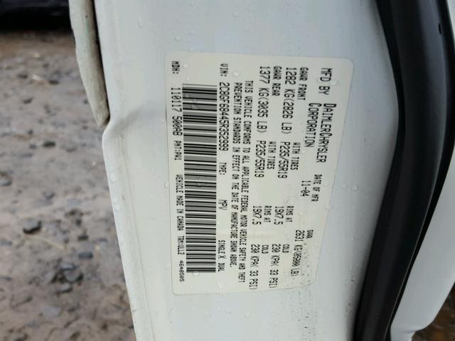 2C8GF68445R352999 - 2005 CHRYSLER PACIFICA T WHITE photo 10