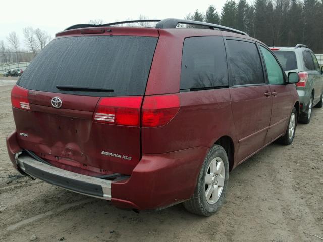 5TDZA22C85S272887 - 2005 TOYOTA SIENNA XLE RED photo 4