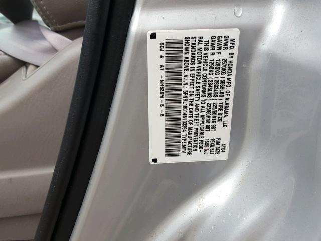 5FNRL18014B103394 - 2004 HONDA ODYSSEY EX GRAY photo 10