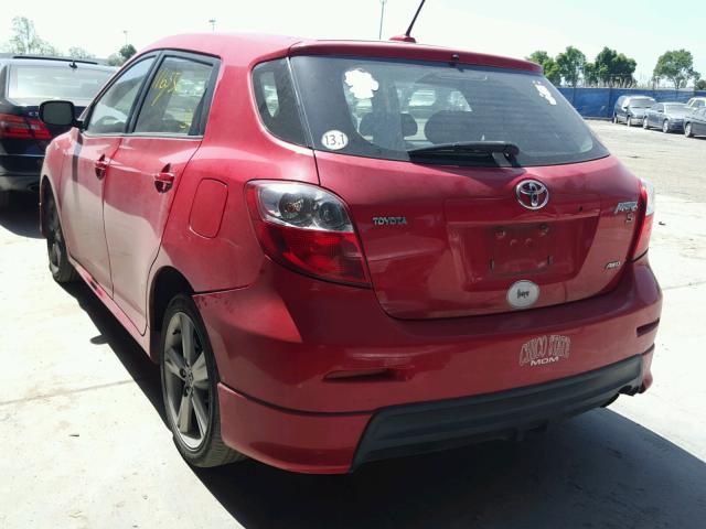 2T1LE40E99C006139 - 2009 TOYOTA COROLLA MA RED photo 3