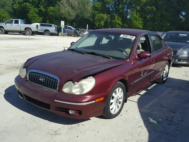 KMHWF35H72A596659 - 2002 HYUNDAI SONATA GLS BURGUNDY photo 2