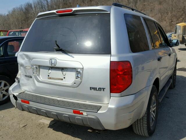 2HKYF185X4H558356 - 2004 HONDA PILOT EXL SILVER photo 4