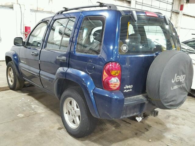 1J8GL58K92W296699 - 2002 JEEP LIBERTY LI BLUE photo 3