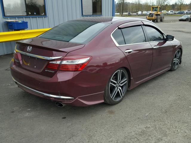 1HGCR2F54GA077915 - 2016 HONDA ACCORD SPO BURGUNDY photo 4