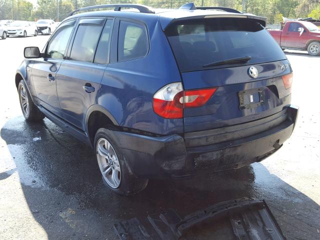 WBXPA93495WD19969 - 2005 BMW X3 3.0I BLUE photo 3