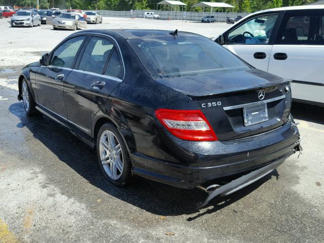 WDDGF56X18R040194 - 2008 MERCEDES-BENZ C 350 BLACK photo 3